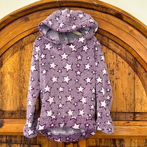 Boston Traders Fleece Purple Stars Hoodie Hood Sweater Light Jacket Winter soft